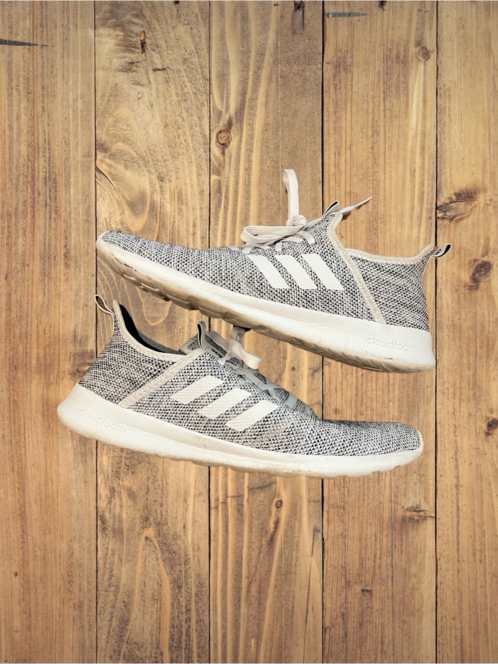 Adidas Cloudfoam Comfort Pure Women’s 11.5 Grey Slip-On Sneakers